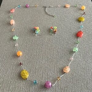 Premier Design Beaded Necklace/Earrings Set